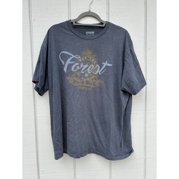 Marmot Dark Gray‎ Blue May the Forest Be With You Tee Shirt, Sx XL - Picture 1 of 5